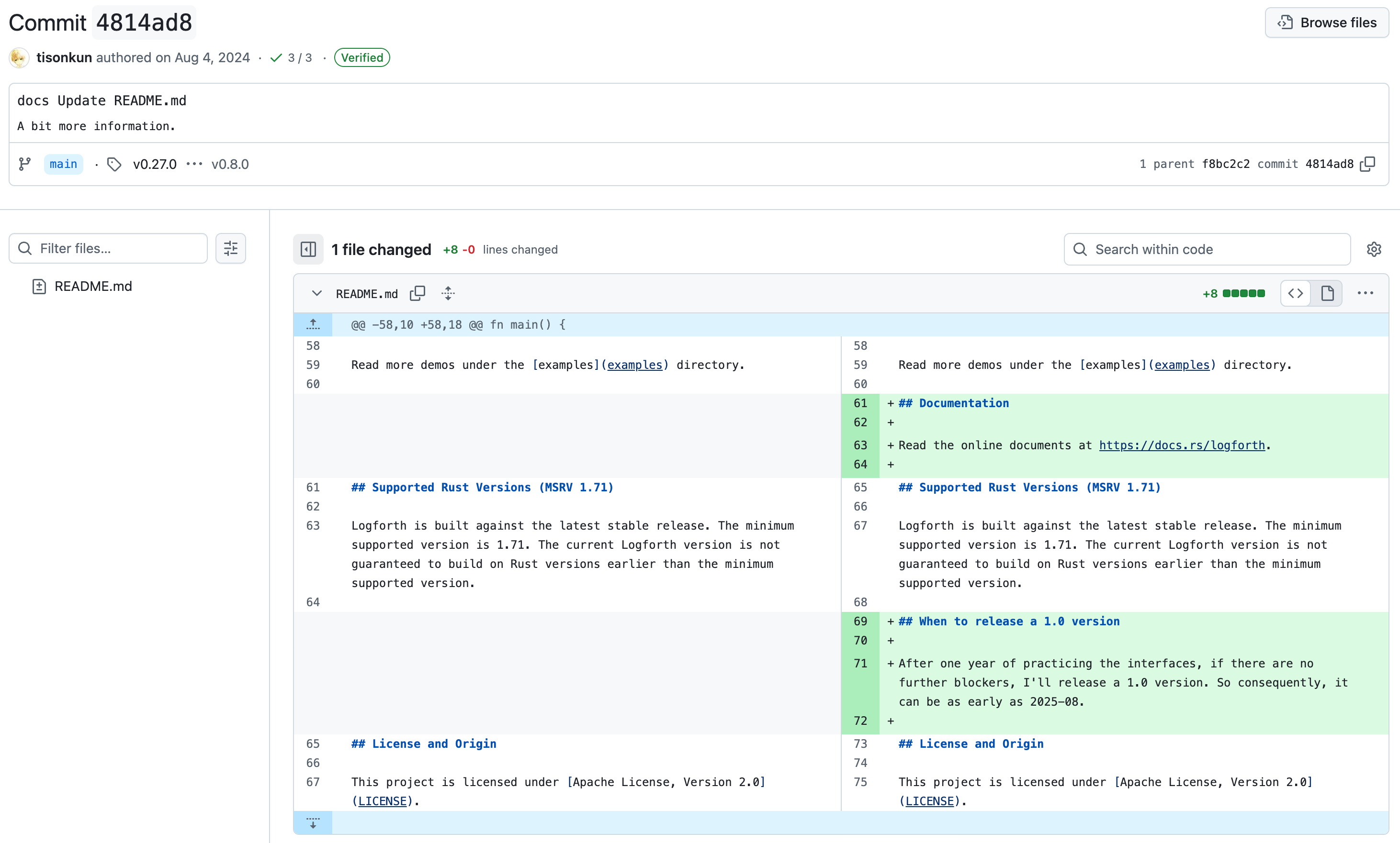1.0 版本的发布计划