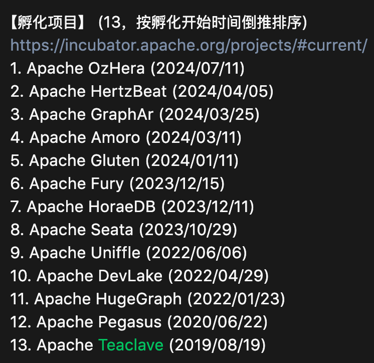 今年 6 月的不完全统计